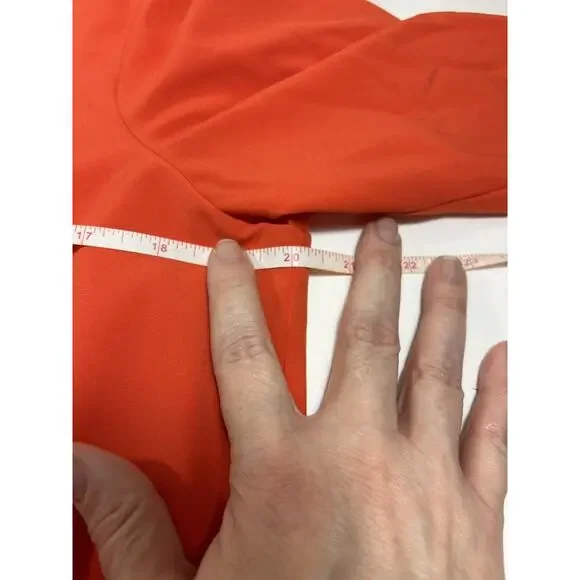 Blaque Label Shift Dress Bright Orange Medium Roll Tab Sleeves - Picture 7 of 13